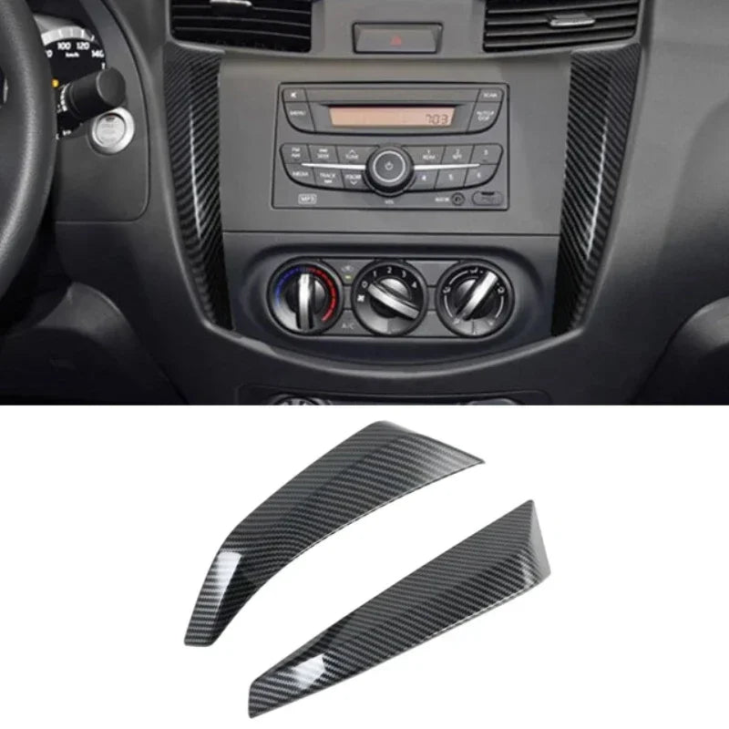 LEAP Centre Console Side Trim Strips for Nissan Navara NP300 D23 2015–2020 – Carbon Look — 2 centre console side trim strips