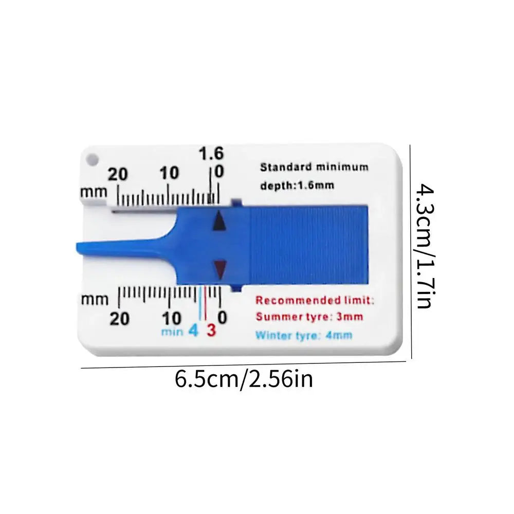 LEAP 0–20mm Mechanical Tyre Tread Depth Gauge – Blue