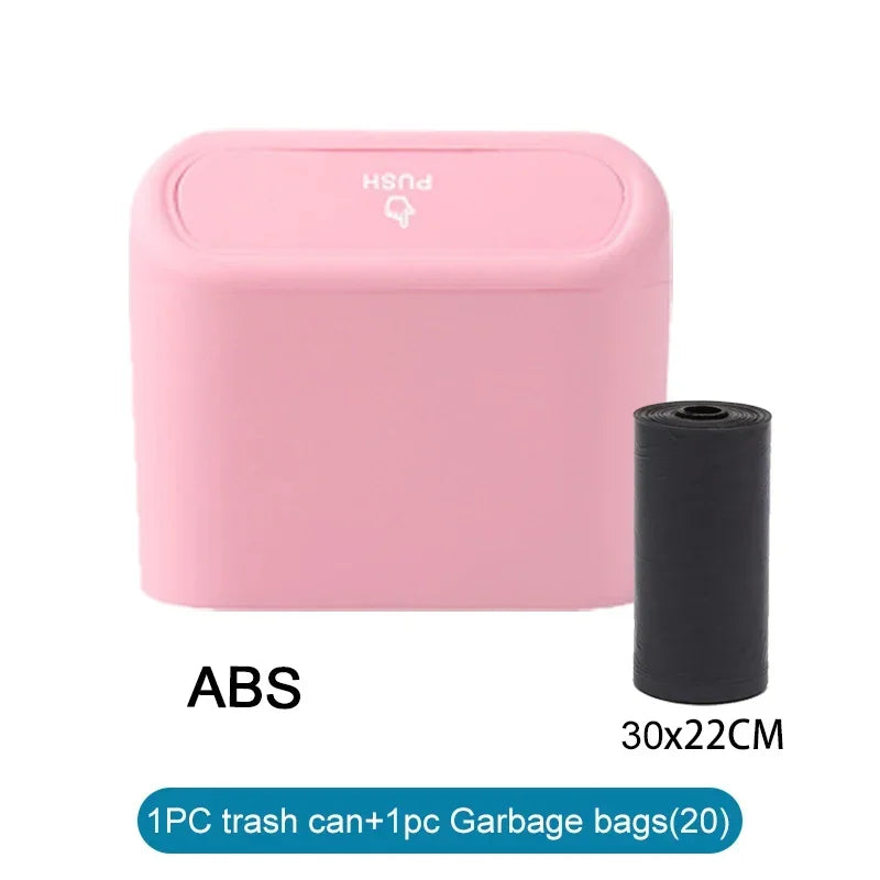 LEAP Mini Vehicle Rubbish Bin and Bag Rolls – Pink / 20 Bags