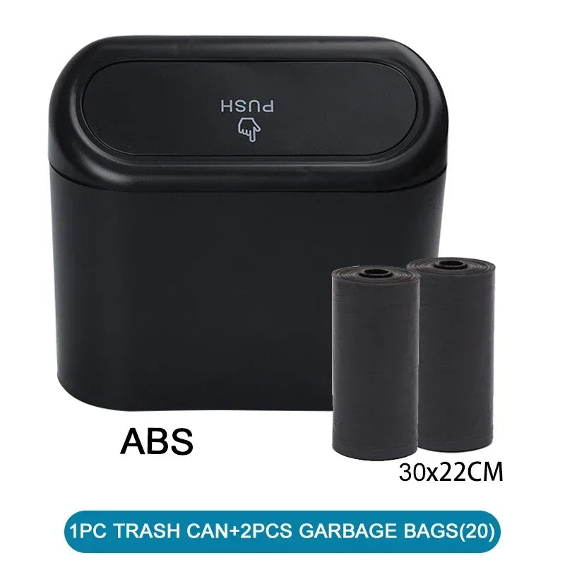 LEAP Mini Vehicle Rubbish Bin and Bag Rolls – Black / 40 Bags