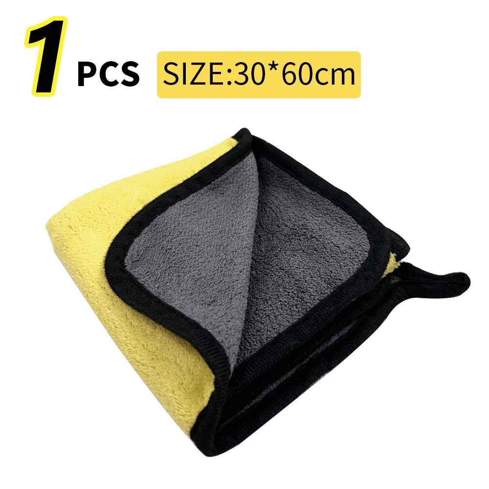 LEAP Yellow / Grey Microfibre Cleaning Towel – 30 × 60 cm / Single