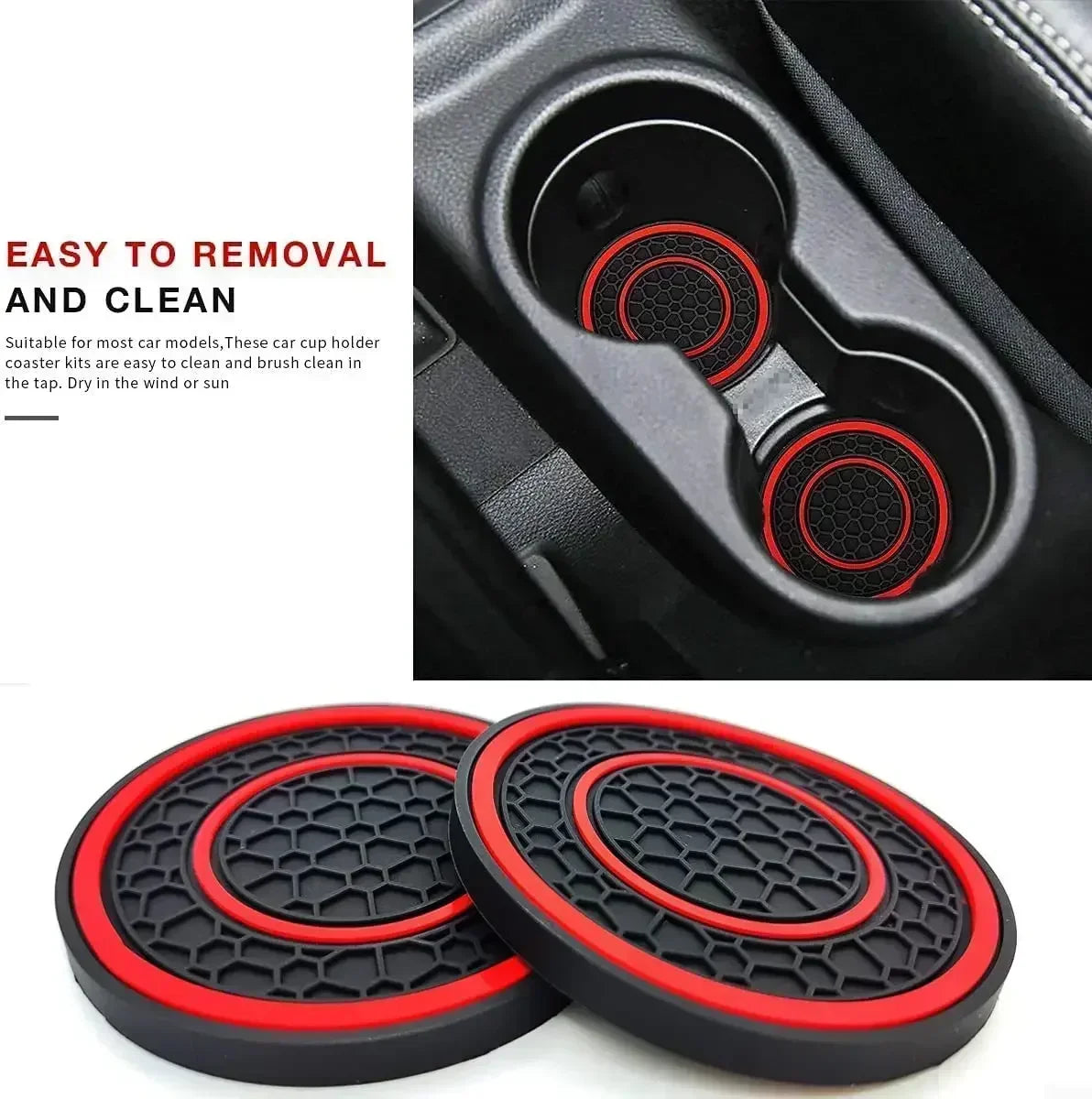 LEAP Silicone Cup-Holder Coaster Pair – Red