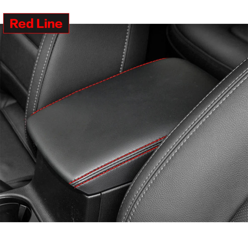 LEAP Centre Armrest Cover for Mazda CX-5 2017-2024 – Black / Red Stitching