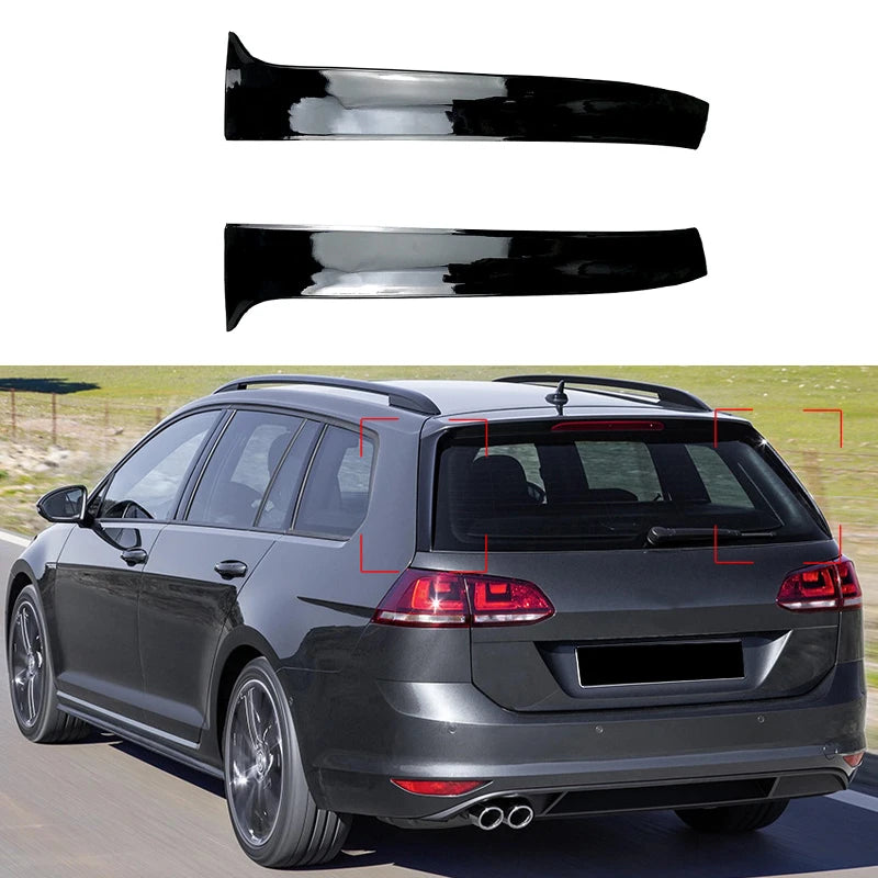 LEAP Gloss Black Rear Window Side Spoiler Pair for VW Golf 7 Variant 2014-2017 - image 2