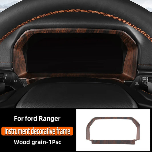 LEAP Instrument Cluster Frame Trim for Ford Ranger 2023–2024 RHD – Wood Texture / RHD