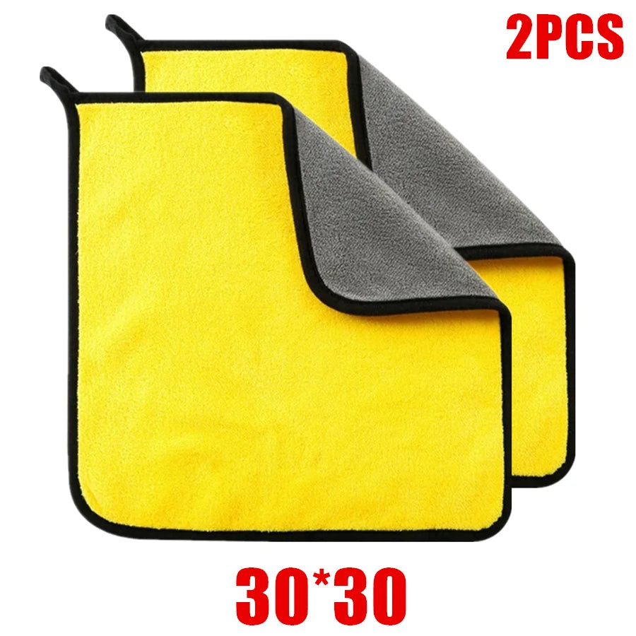LEAP Yellow / Grey Microfibre Cleaning Towel – 30 × 30 cm / 2 Pack
