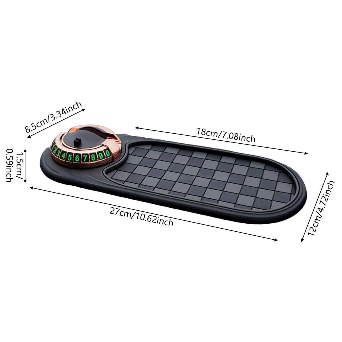 LEAP Dashboard Anti-Slip Storage Mat – Copper-Tone Disc