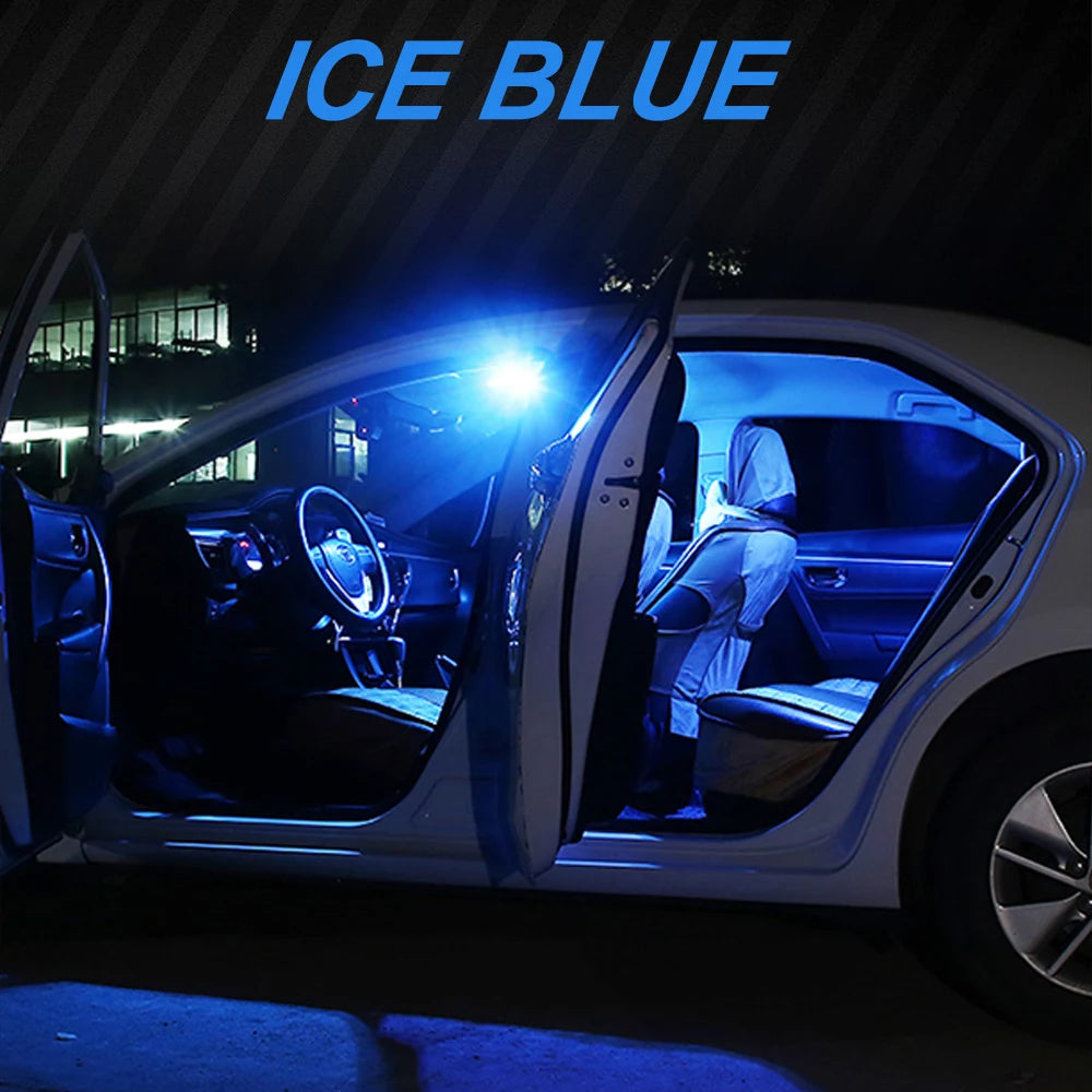 Ice Blue lighting appearance example – bulb quantity and fitment are specified in this listing