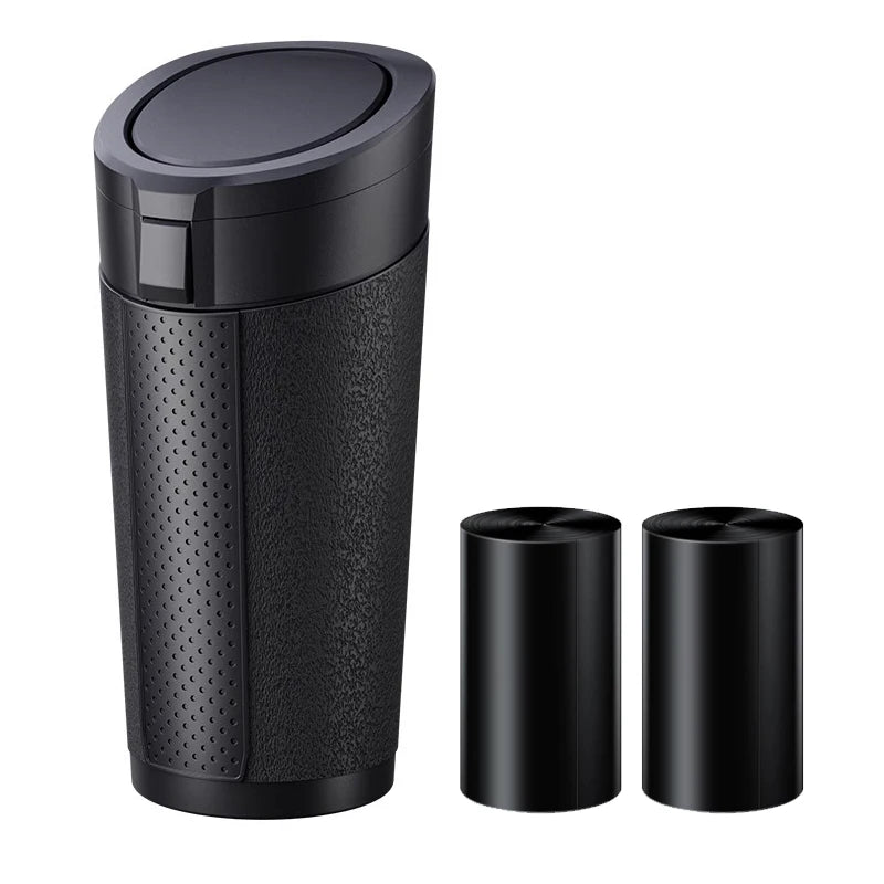 LEAP Mini Vehicle Rubbish Bin and Bag Rolls – Black / 2 Bag Rolls