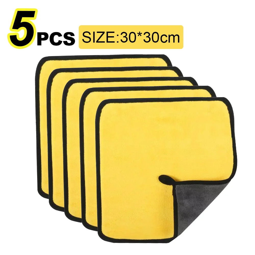 LEAP Yellow / Grey Microfibre Cleaning Towel – 30 × 30 cm / 5 Pack