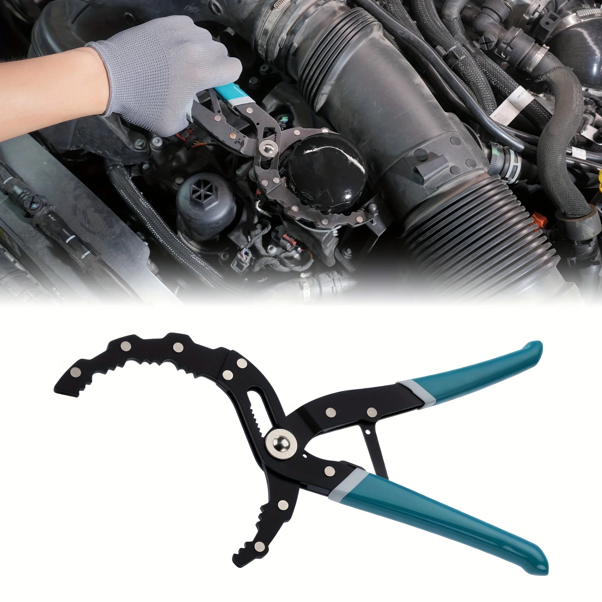 LEAP 1pc Oil Filter Wrench Quick Adjustable 12" Oil Filter Pliers One-Hand Use Oil Filter Removal Tool for Cars Motorcycles & Trucks – image 3