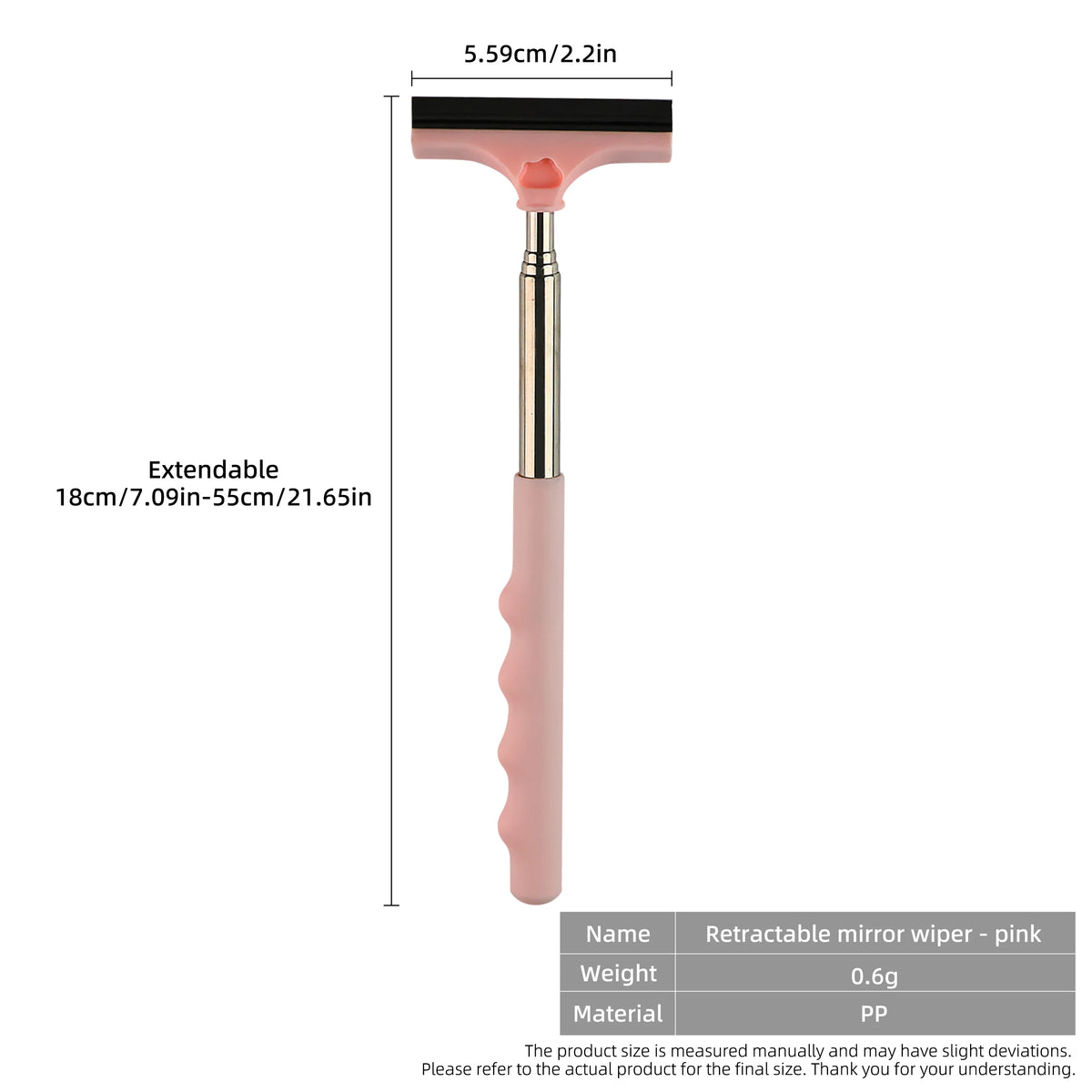 LEAP Telescopic Rear-View Mirror Squeegee – Pink