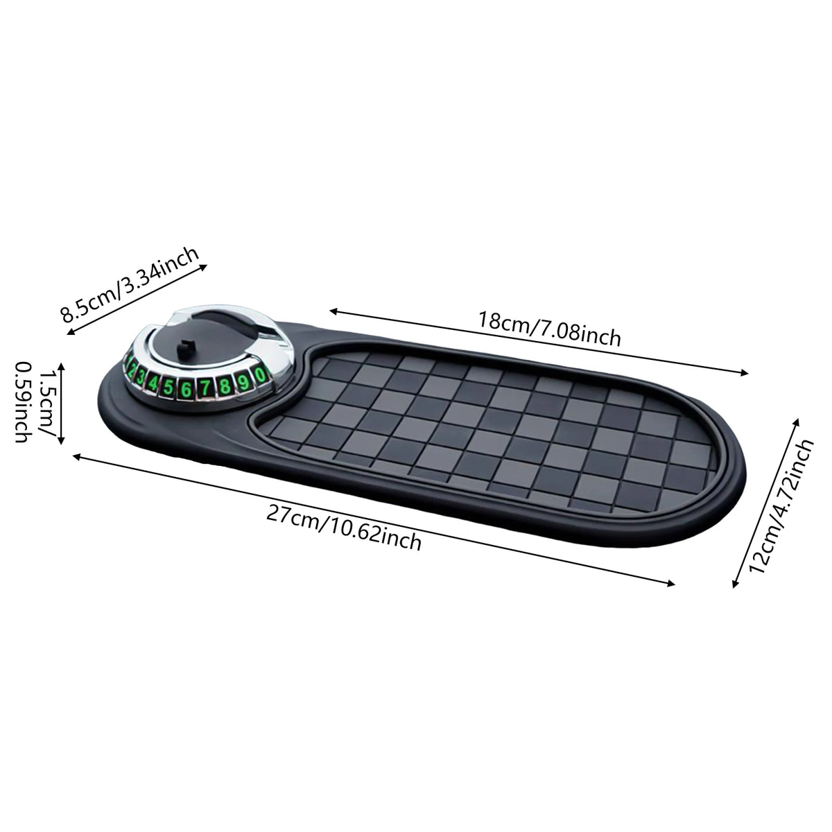 LEAP Dashboard Anti-Slip Storage Mat – Silver-Tone Disc