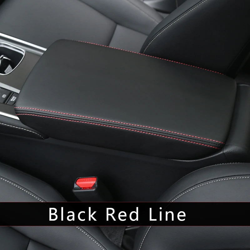 LEAP Centre Armrest Cover for Mazda CX-5 2019–2023 – Black / Red Stitching