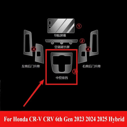 LEAP Clear Console Protection Film for Honda CR-V 2023–2025 RHD – Hybrid / Interior Film Kit