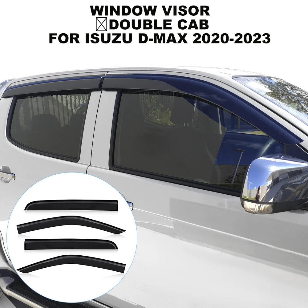 LEAP 4-Piece Window Visor Set for Isuzu D-MAX Double Cab 2020-2023