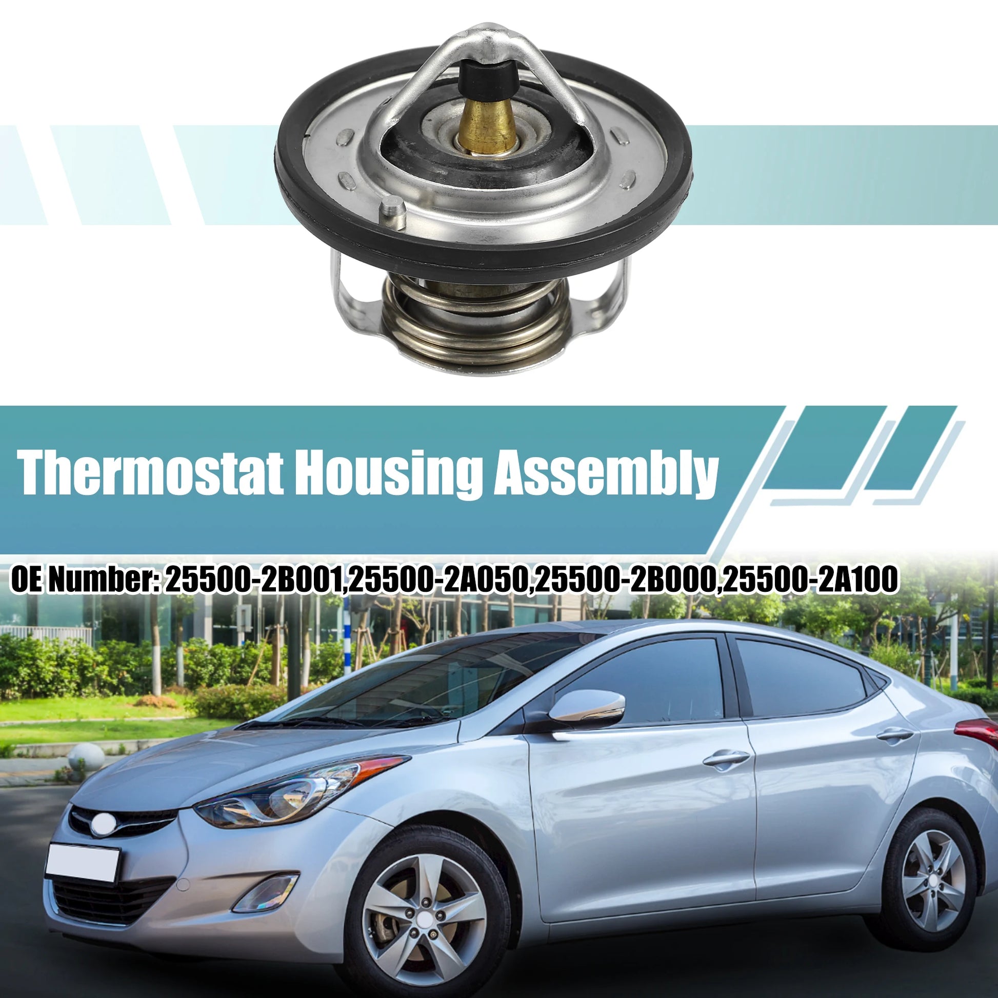 X AUTOHAUX Engine Coolant Thermostat Housing 21200-ED000 for Hyundai Kia - One thermostat housing assembly; 21200-ED000; selected Hyundai/Kia applications