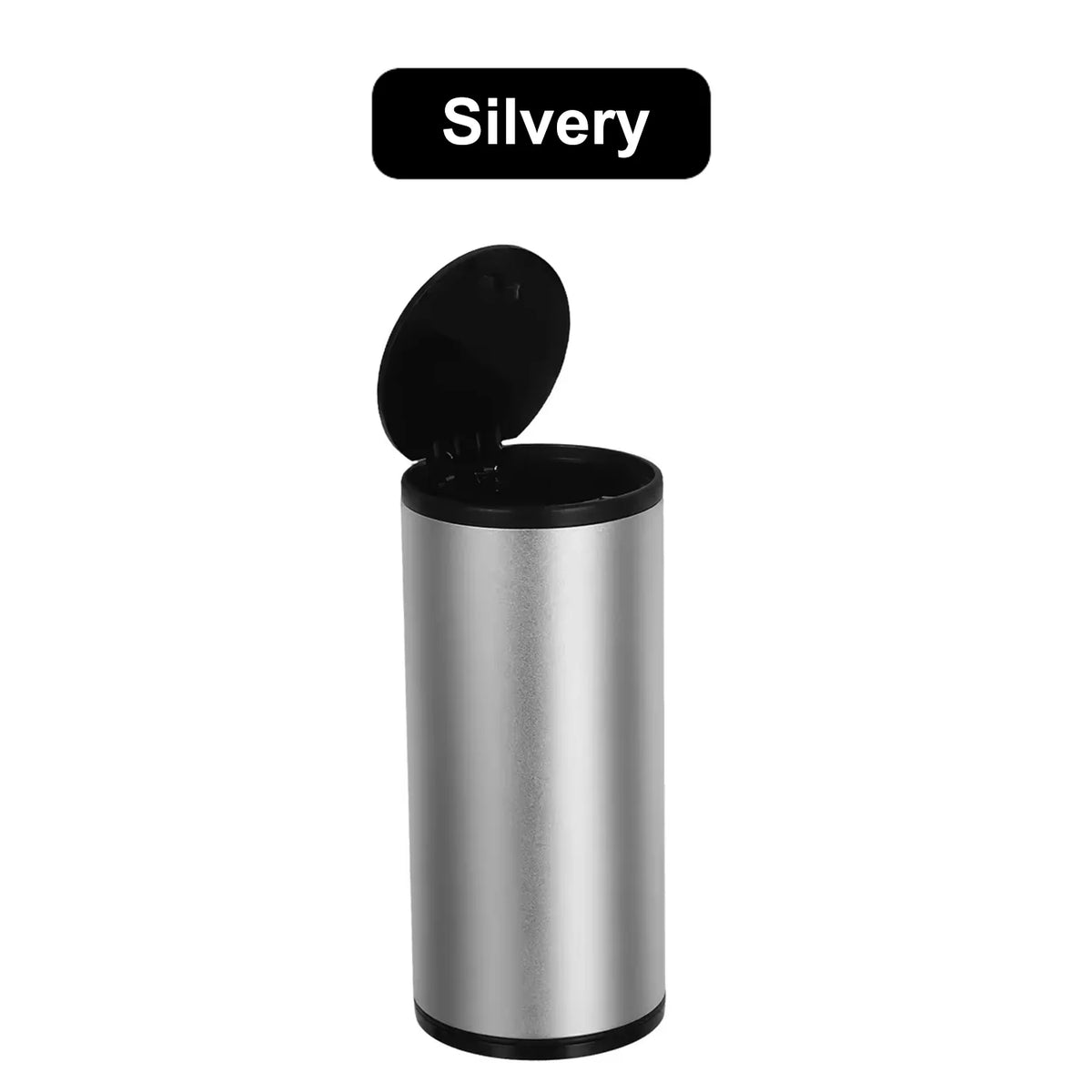 LEAP Compact Car Rubbish Bin with Lid – Silvery / 500Ml