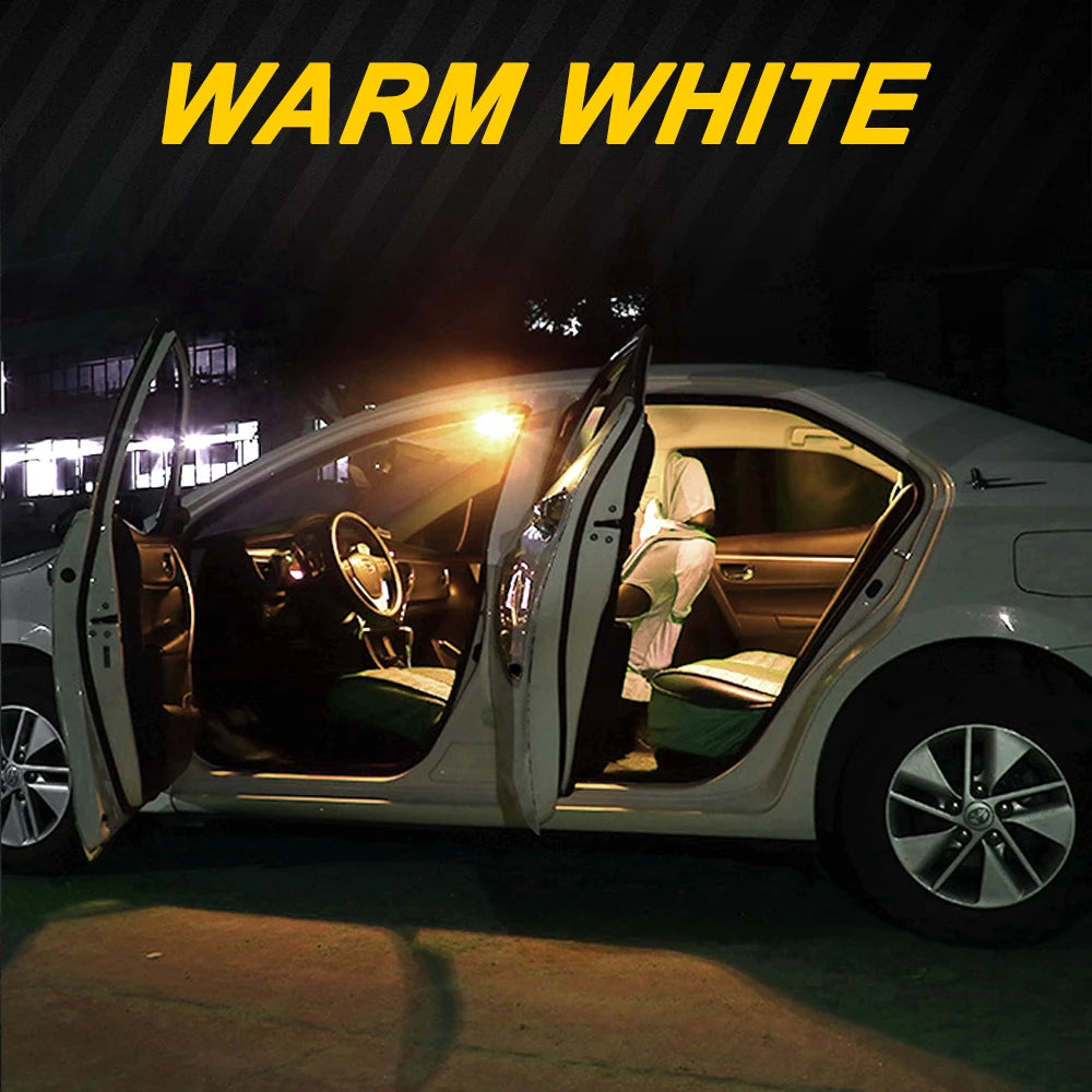 Warm White lighting appearance example – bulb quantity and fitment are specified in this listing