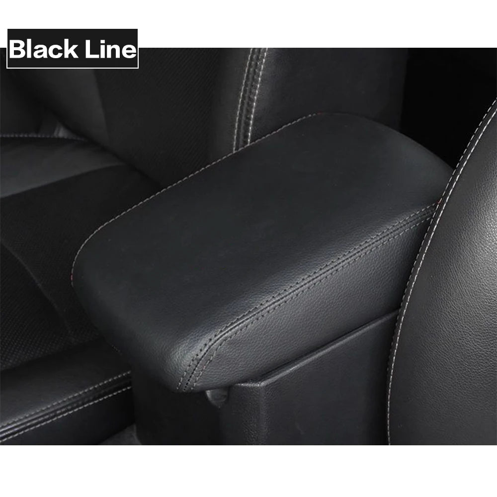 LEAP Centre Armrest Box Cover for Subaru Forester 2019-2021 – Black with Black Stitching