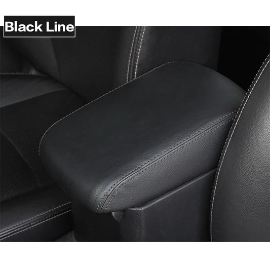 LEAP Centre Armrest Box Cover for Subaru Forester 2019-2021 – Black with Black Stitching