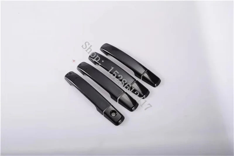 LEAP Exterior Door Trim for Nissan Navara D40 2007–2015 – Gloss Black Handles / One Keyhole