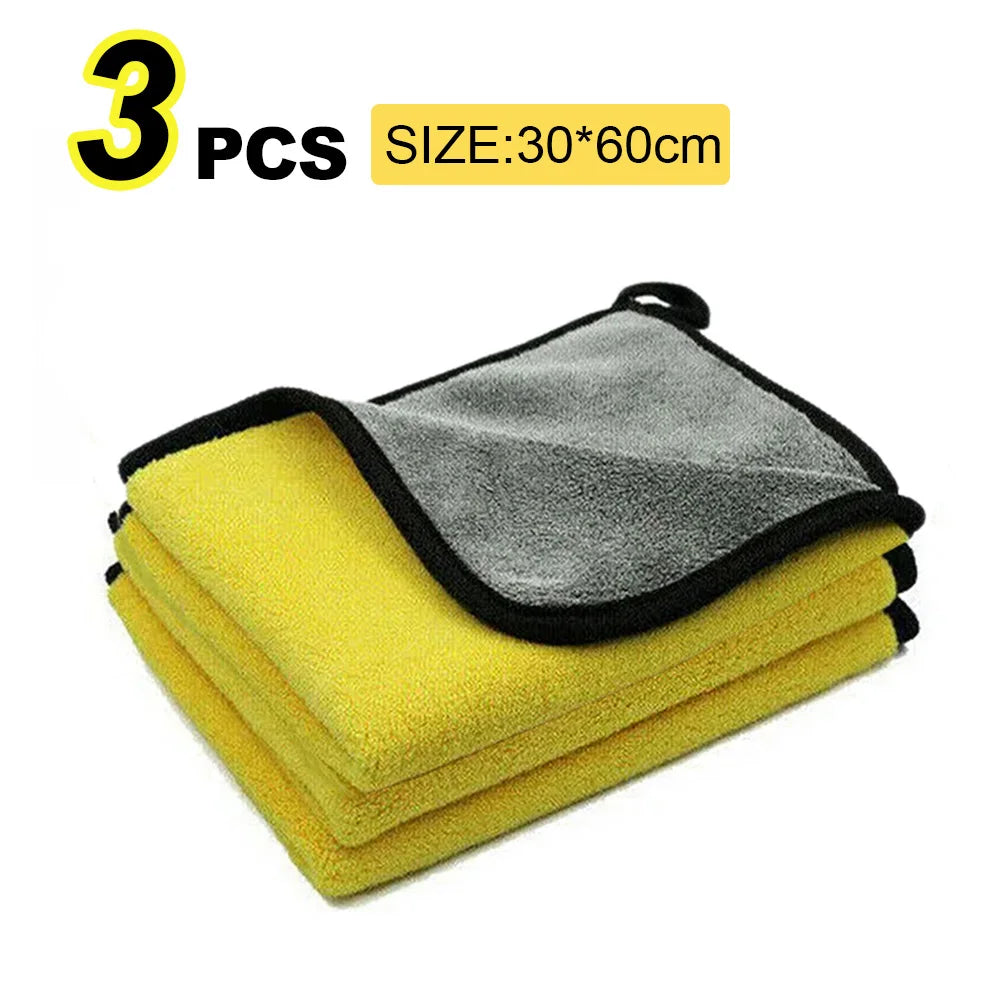 LEAP Yellow / Grey Microfibre Cleaning Towel – 30 × 60 cm / 3 Pack