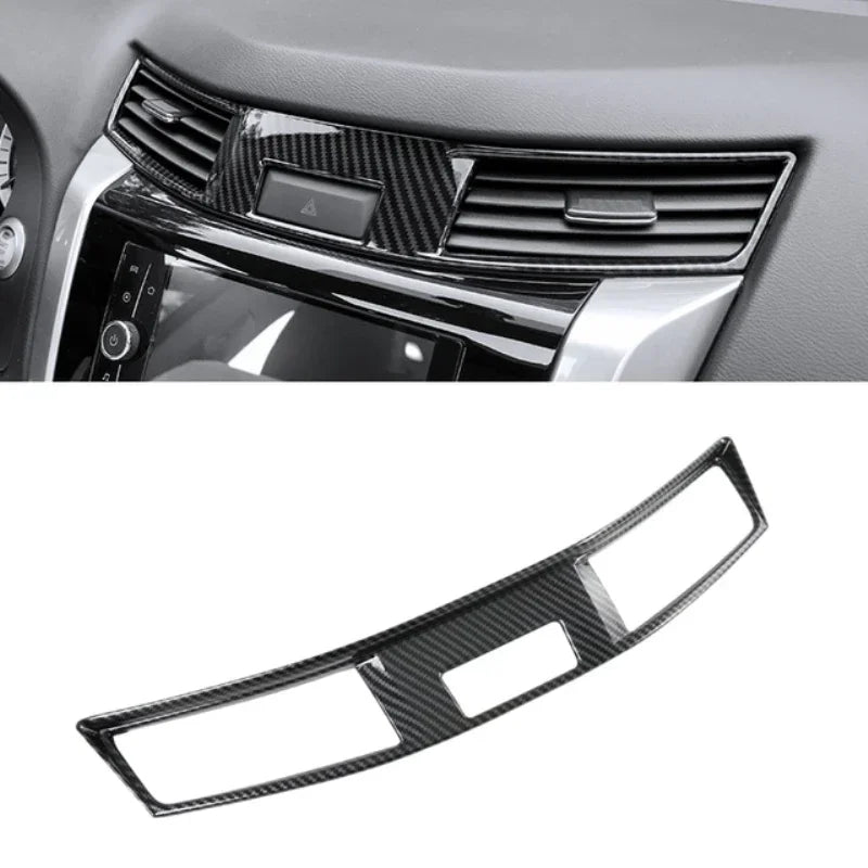 LEAP Centre Air Vent Surround Cover for Nissan Navara NP300 D23 2015–2020 – Carbon Look — 1 centre vent surround cover