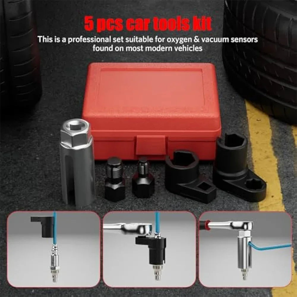 5-Piece 22mm Oxygen Sensor Socket and Thread Chaser Kit - view 1