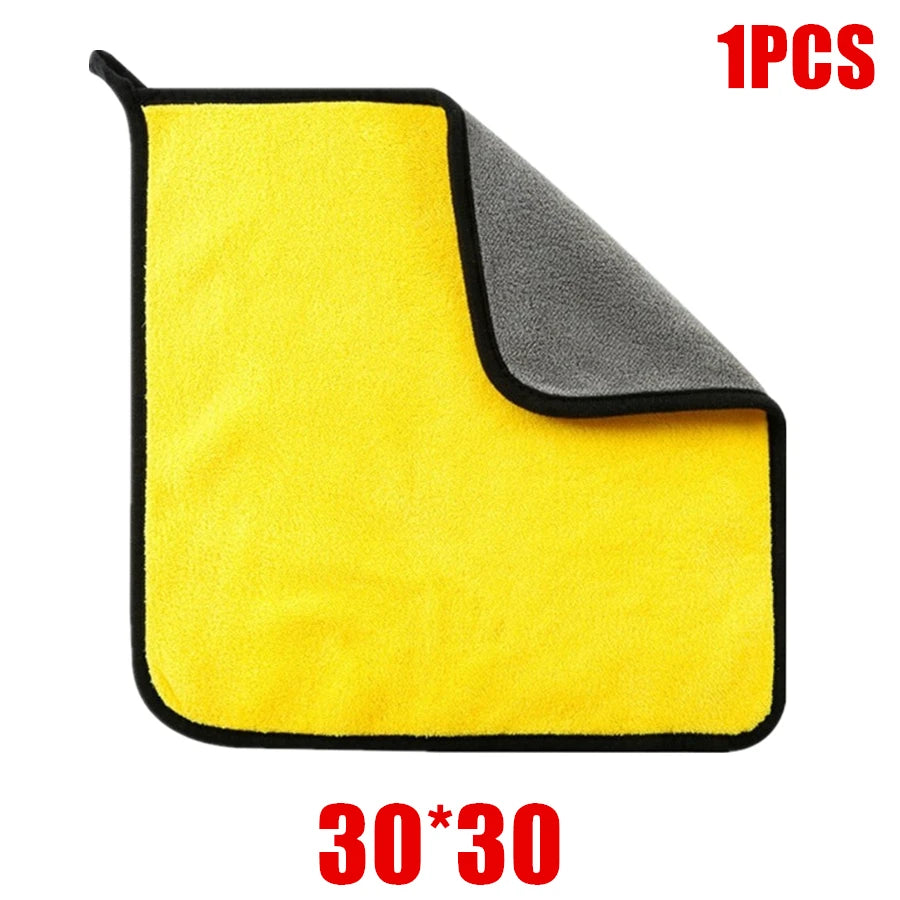 LEAP Yellow / Grey Microfibre Cleaning Towel – 30 × 30 cm / Single