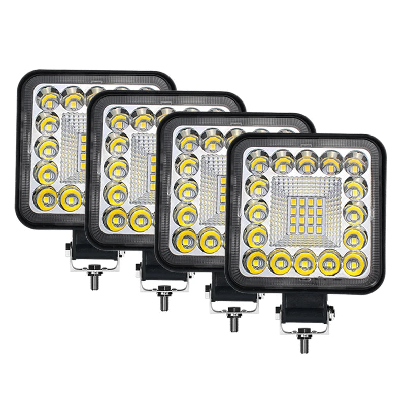 LEAP 4-Piece Square 96W LED Work Light Set for 4WD Ute Truck 12V 24V - image 1