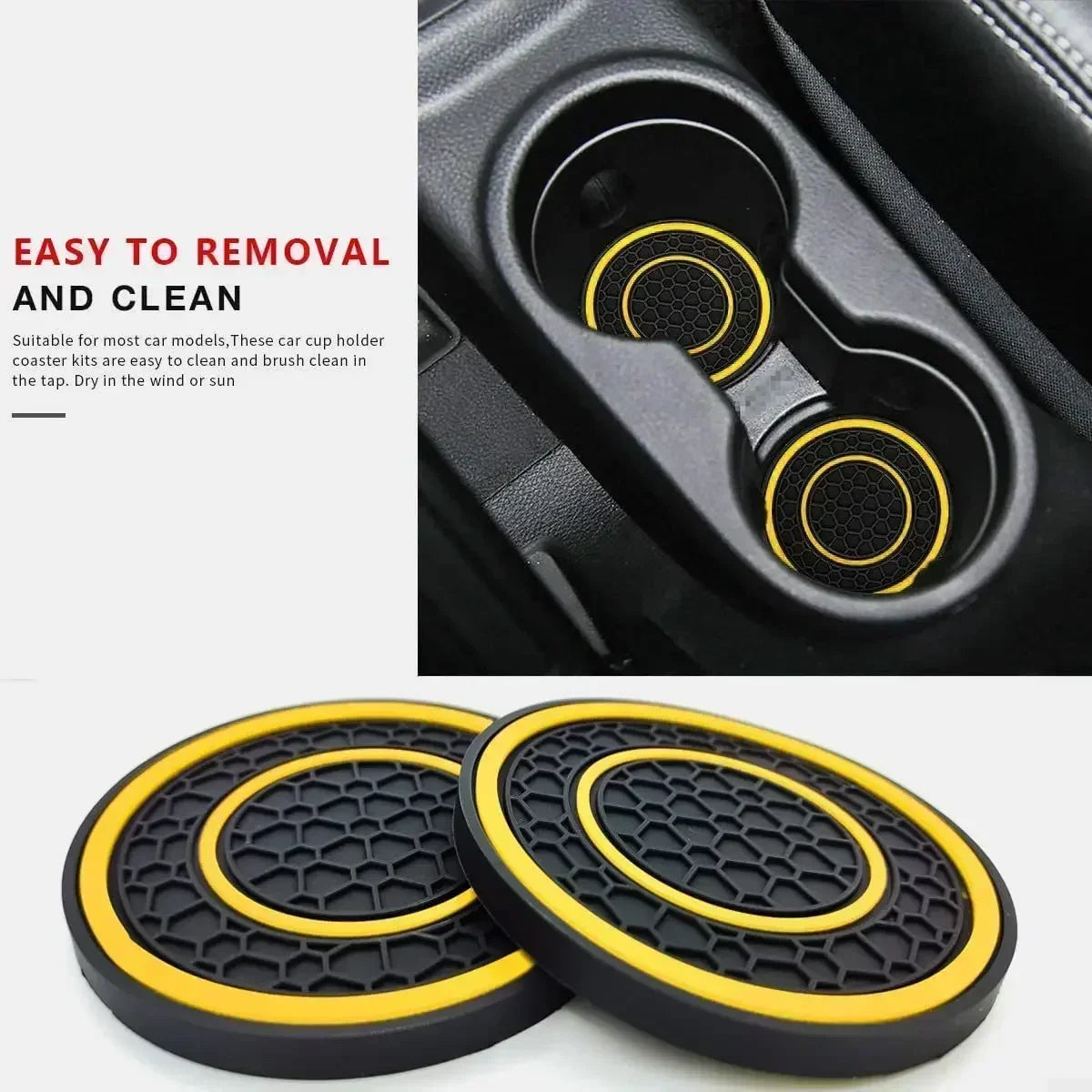 LEAP Silicone Cup-Holder Coaster Pair – Yellow