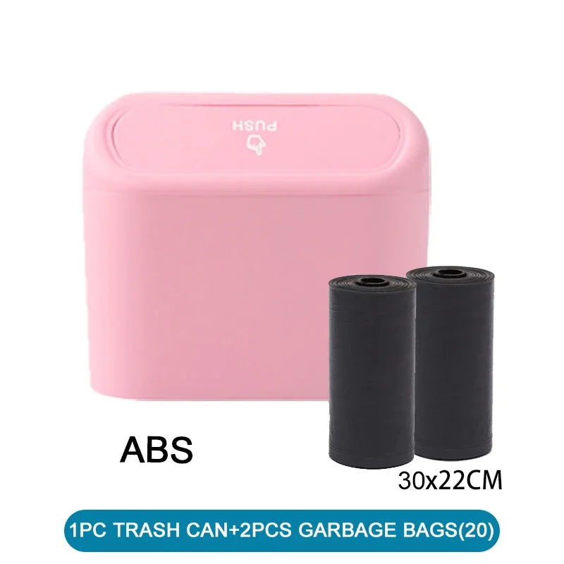 LEAP Mini Vehicle Rubbish Bin and Bag Rolls – Pink / 40 Bags