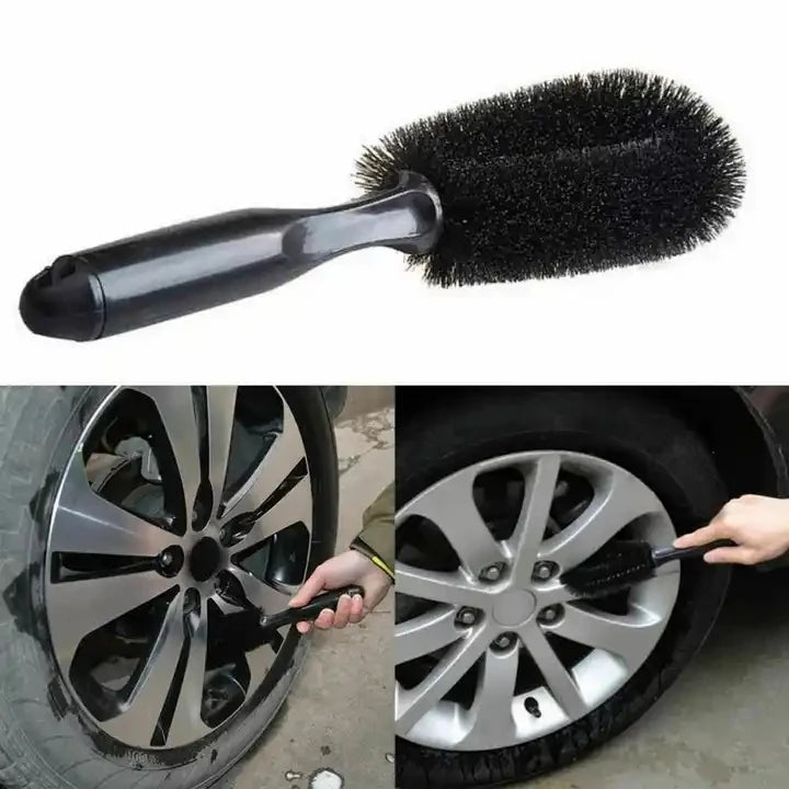 LEAP black wheel cleaning brush product and application views