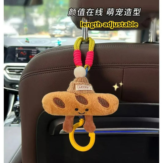 LEAP Plush Dog Headrest Storage Hook – Straw-Hat Design