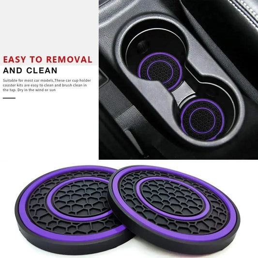 LEAP Silicone Cup-Holder Coaster Pair – Purple