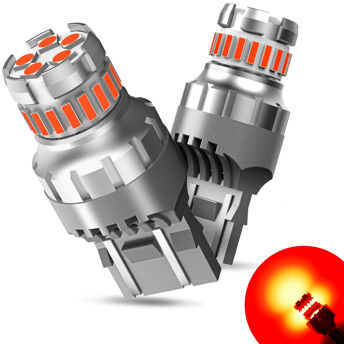 AUXITO T20 7443 W21/5W LED Brake and Tail Bulb Pair – Red / Steady Light