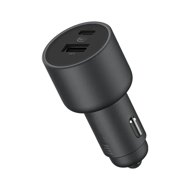 Xiaomi 100W Dual Port USB-C & USB-A Car Charger with Cable – Black