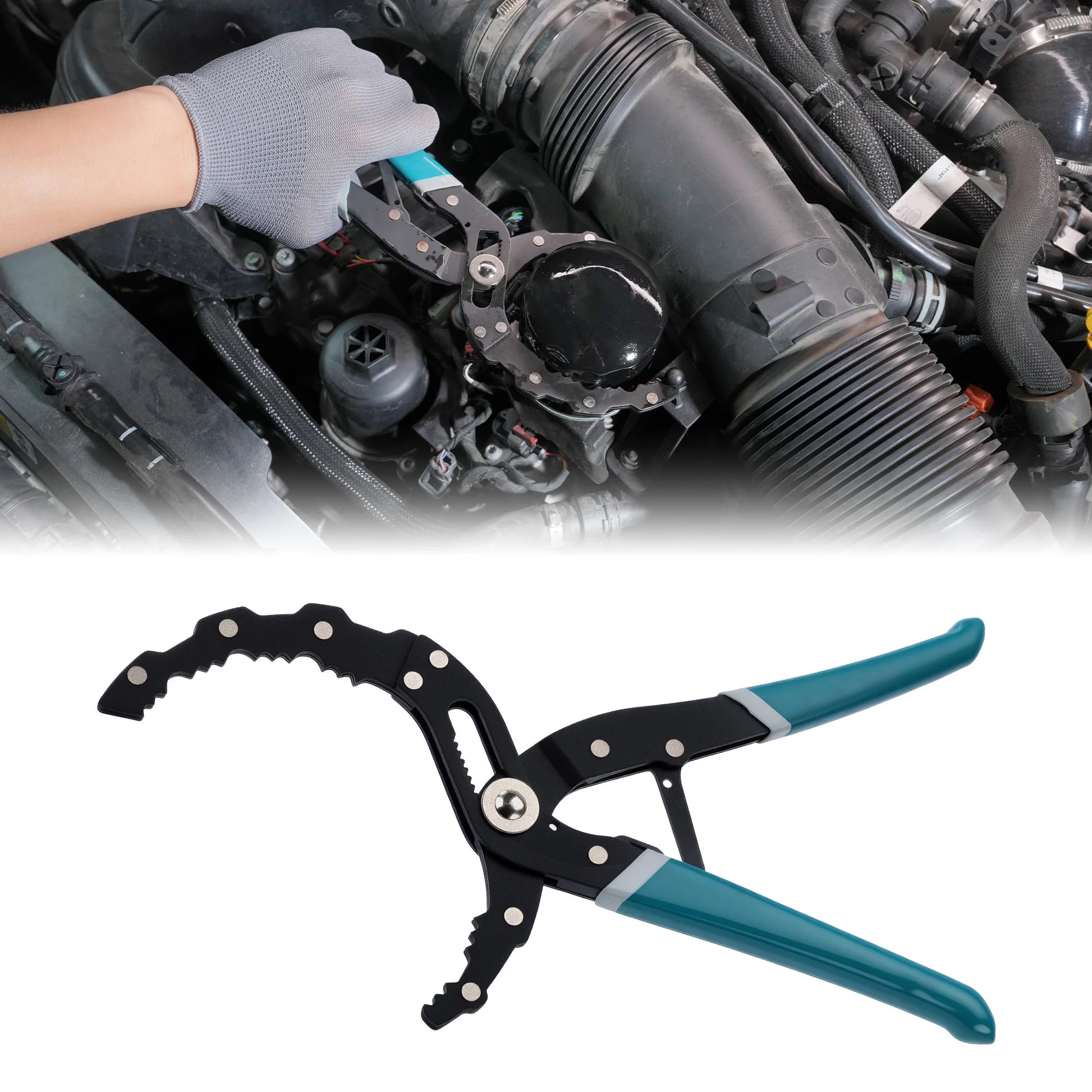 LEAP 1pc Oil Filter Wrench Quick Adjustable 12" Oil Filter Pliers One-Hand Use Oil Filter Removal Tool for Cars Motorcycles & Trucks – image 1