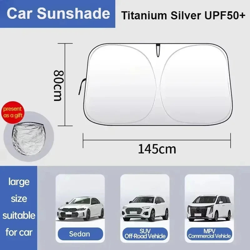 LEAP Folding Front Windscreen Sunshade – 145 × 80 cm