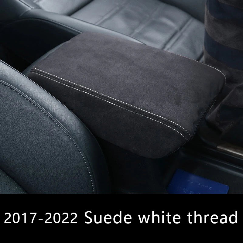 LEAP Centre Armrest Cover for Honda CR-V 2017-2022 – Suede White Stitching