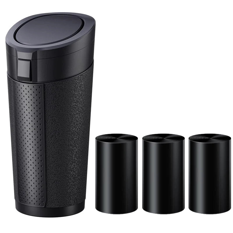 LEAP Mini Vehicle Rubbish Bin and Bag Rolls – Black / 3 Bag Rolls
