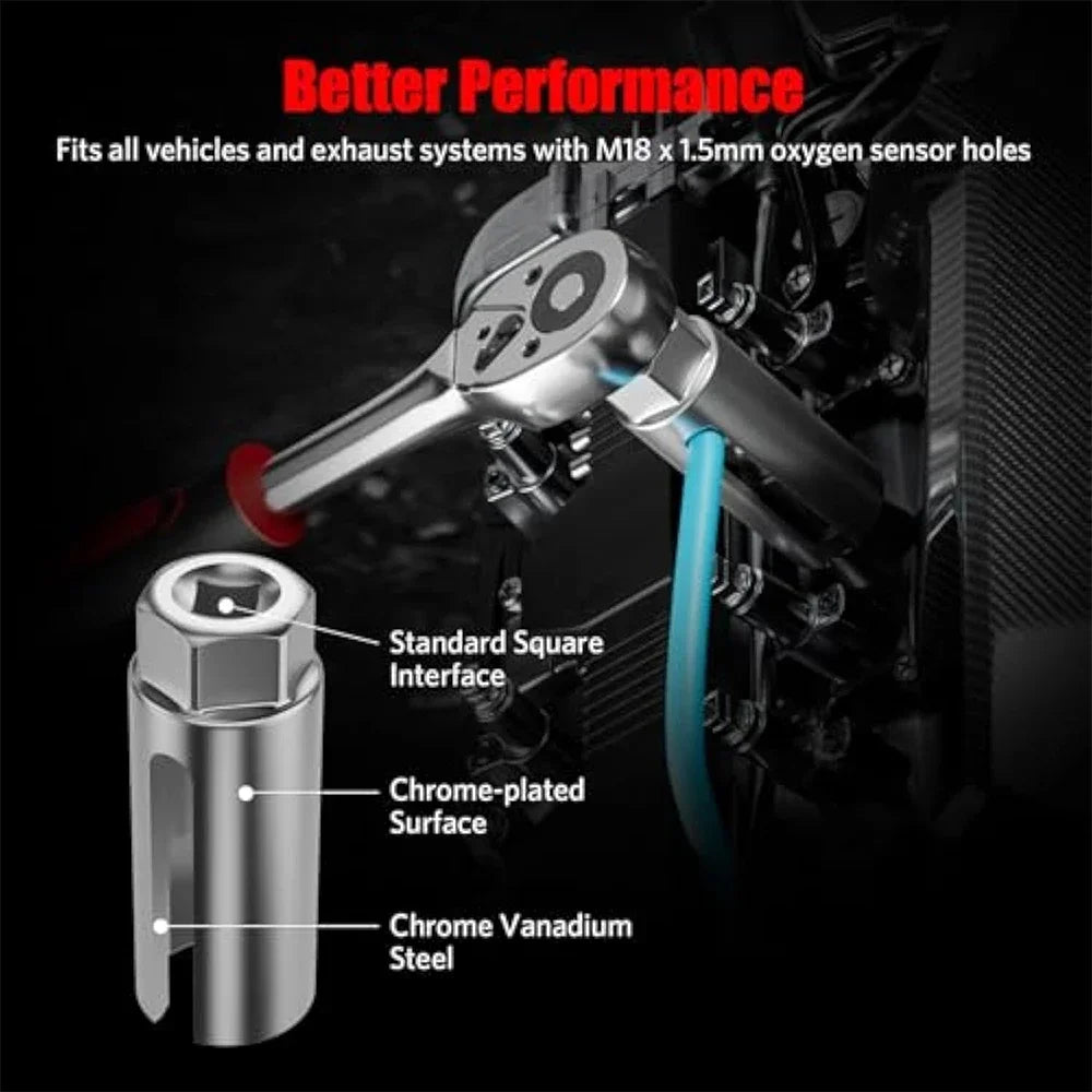 5-Piece 22mm Oxygen Sensor Socket and Thread Chaser Kit - view 4