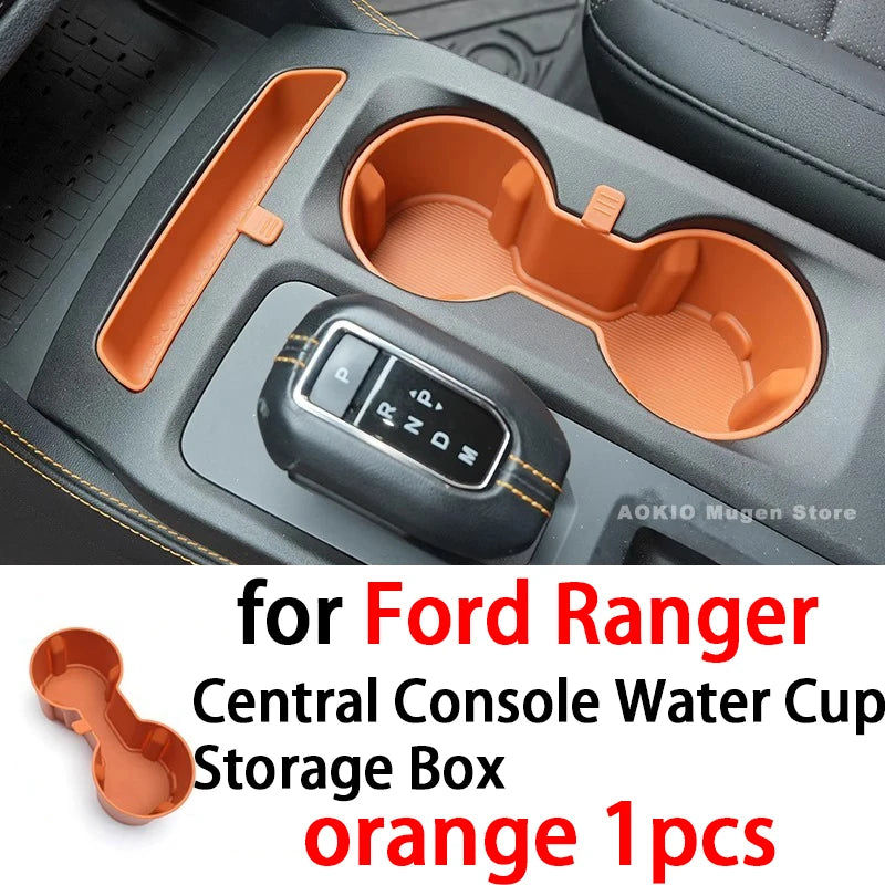 LEAP Centre Console Cup Holder Storage Insert for Ford Ranger 2023–2025 – Orange
