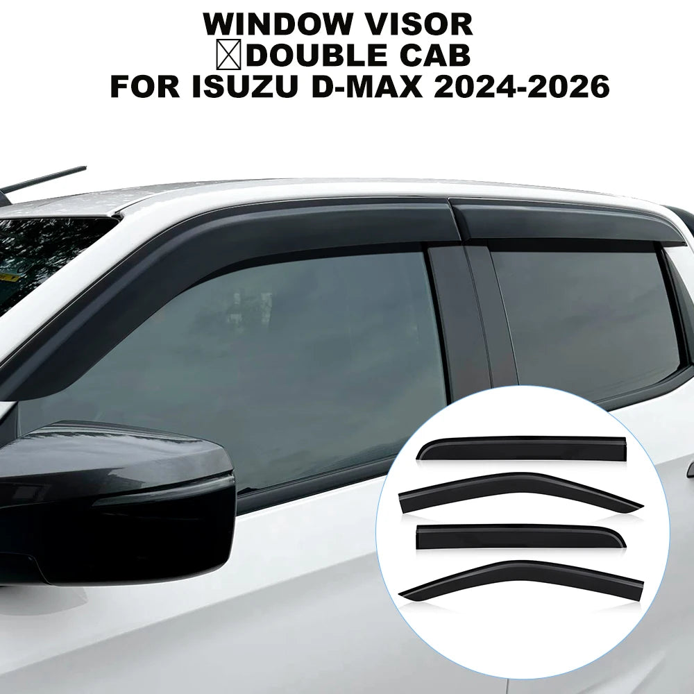 LEAP 4-Piece Window Visor Set for Isuzu D-MAX Double Cab 2024-2026