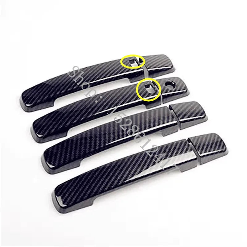 LEAP Exterior Door Trim for Nissan Navara D40 2007–2015 – Carbon-Look Handles / Two Keyholes