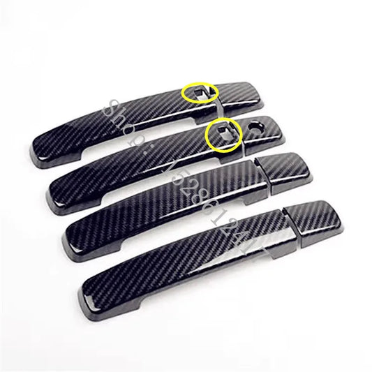 LEAP Exterior Door Trim for Nissan Navara D40 2007–2015 – Carbon-Look Handles / Two Keyholes