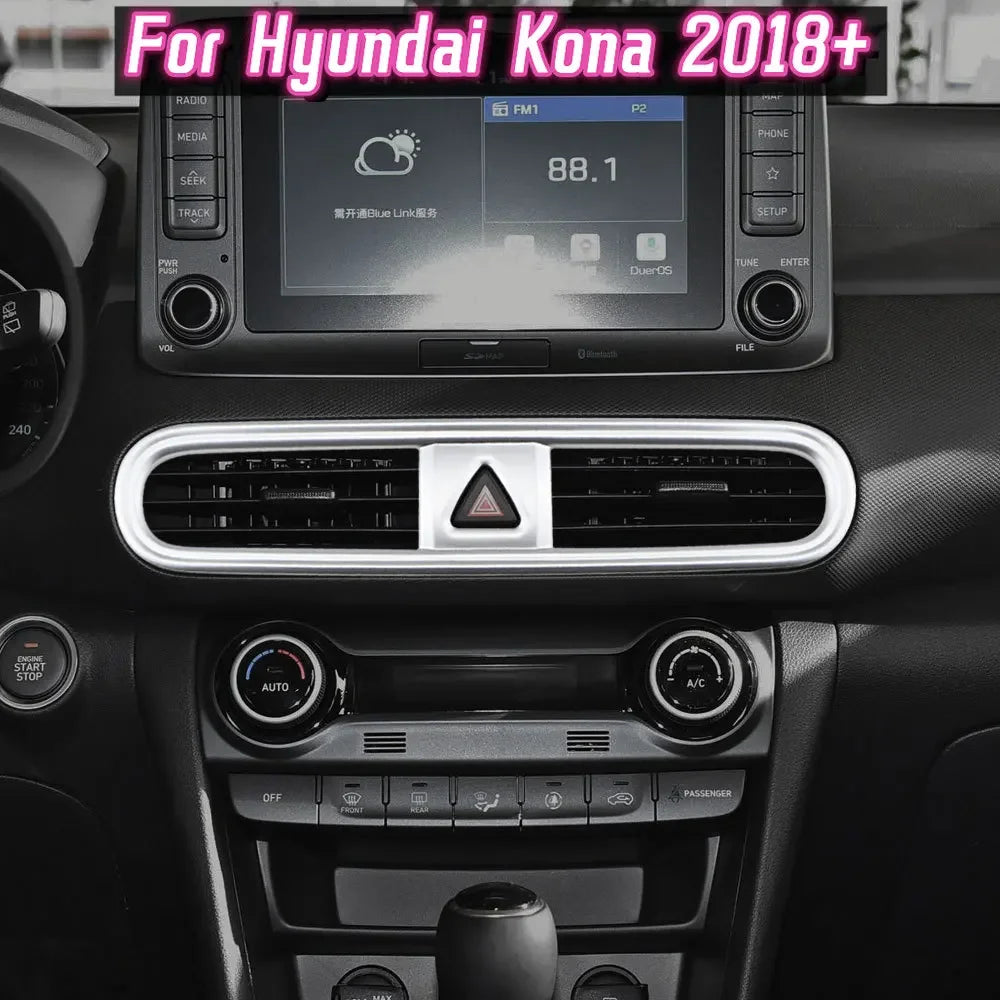 LEAP Hyundai Kona centre console air vent outlet cover trim installed view