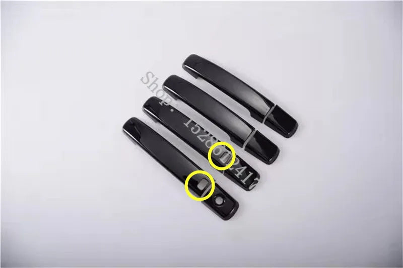 LEAP Exterior Door Trim for Nissan Navara D40 2007–2015 – Gloss Black Handles / Two Keyholes