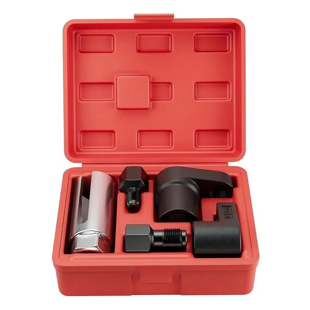 LEAP 5pcs Oxygen Sensor Wrench Kit for Automotive O2 Socket Removal Install Offset Vacuum Sensor Socket Thread Chaser Tool – image 3